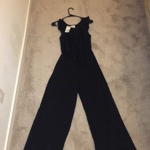 Black Ribbed Jumpsuit